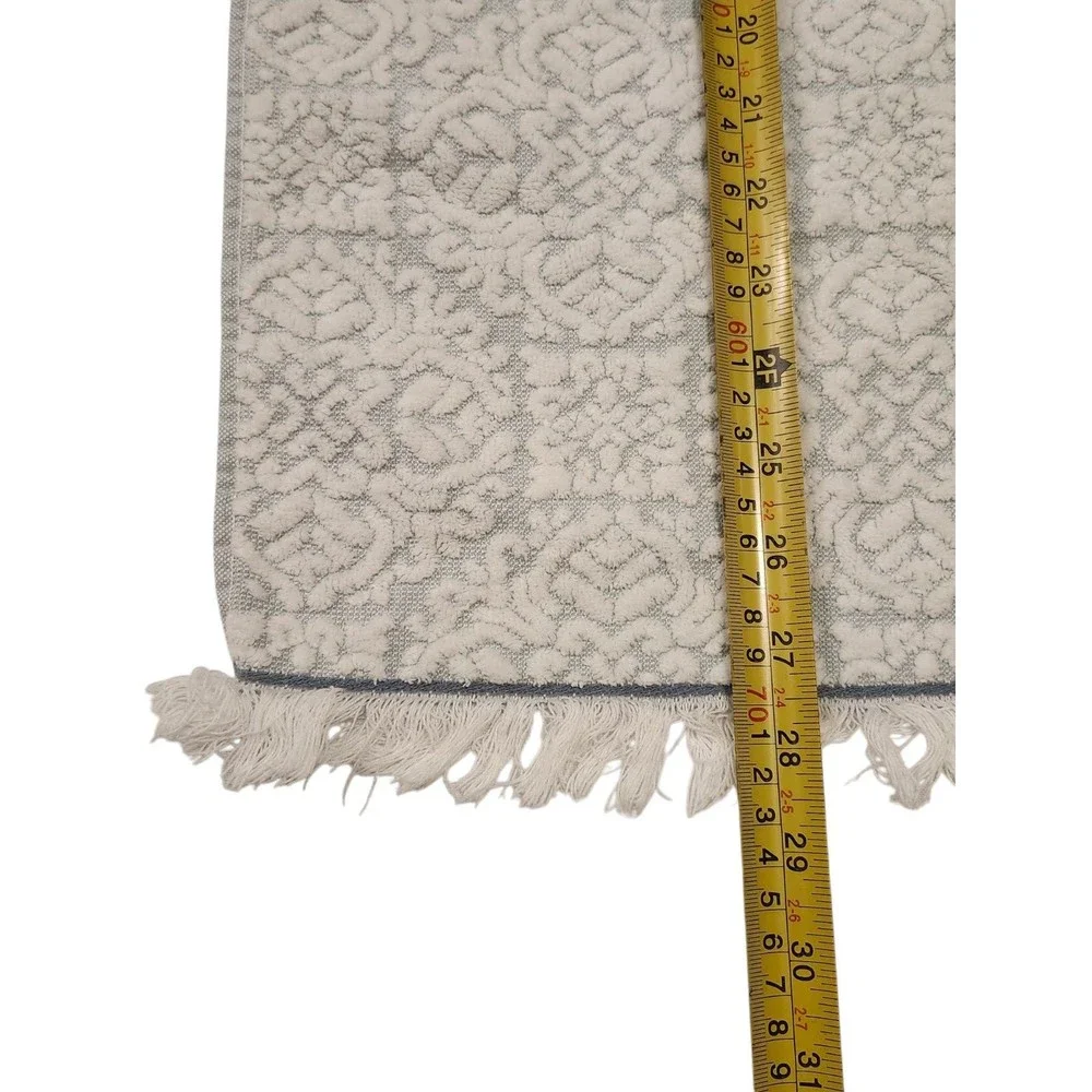 Bianca Sculpted Hand Towel Fringed (1) Made In Portugal 100% Cotton‎